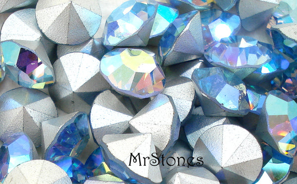 7.4mm (1100) (35ss) Light Sapphire AB Round Chaton