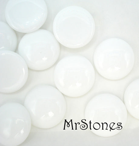 20mm (2194) Chalk White Glass Round Cabochon