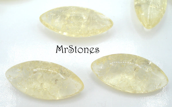 15x7mm (3146) Jonquil Yellow Marquise Navette Buff Top Doublet Crackle Stone