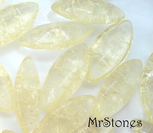 15x7mm (3146) Jonquil Yellow Marquise Navette Buff Top Doublet Crackle Stone