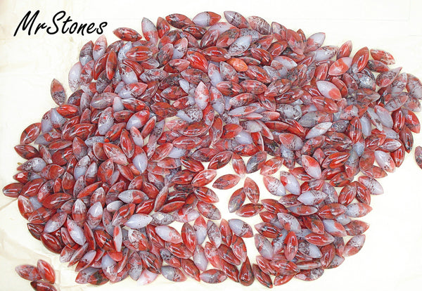 10x5mm (3146) Red Matrix Marquise Navette Buff Top Doublet W German