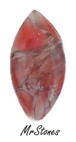 10x5mm (3146) Red Matrix Marquise Navette Buff Top Doublet W German