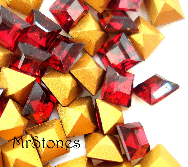 4mm (4410) Step Cut Ruby Square Shape 1 pc or 10pc