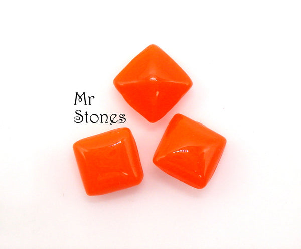 6mm (2043) Tango Coral Square Buff Top Doublet Bright Orange