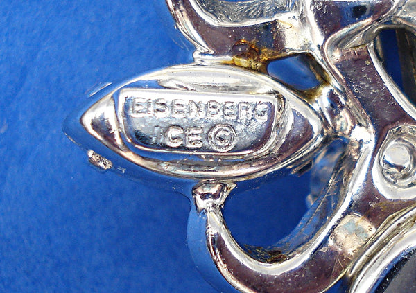 Eisenberg Ice 3" Brooch Crystal Bells Marquises Pairs Rounds Dentelles