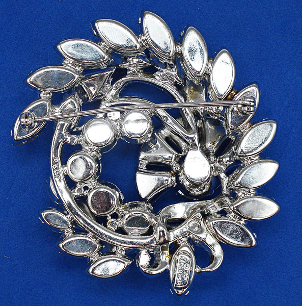 Eisenberg Ice 3" Brooch Crystal Bells Marquises Pairs Rounds Dentelles