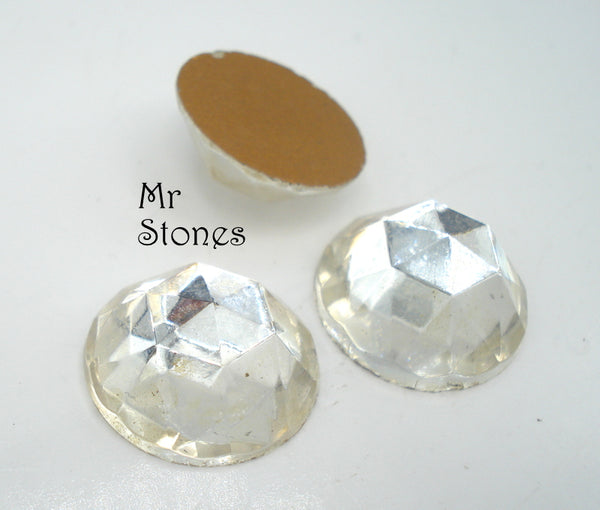 15mm (15.5mm) Crystal Rauten Rose Cut Round Flat Back 1pc $1.00 - 10pc Lot $3.75