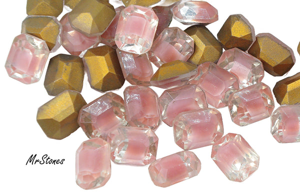 10x8mm (4600/2) Pink Givre Cushion Octagon