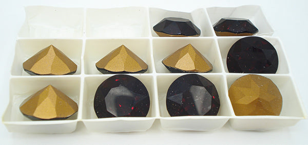 14.2-14.5mm (1200) (60ss) M/C Red Garnet Round Dentelle
