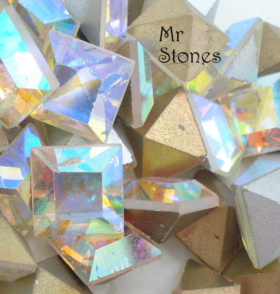 8mm (4400) Crystal AB Czech Square Shape M/C