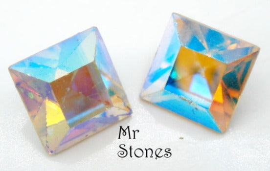 8mm (4400) Crystal AB Czech Square Shape M/C