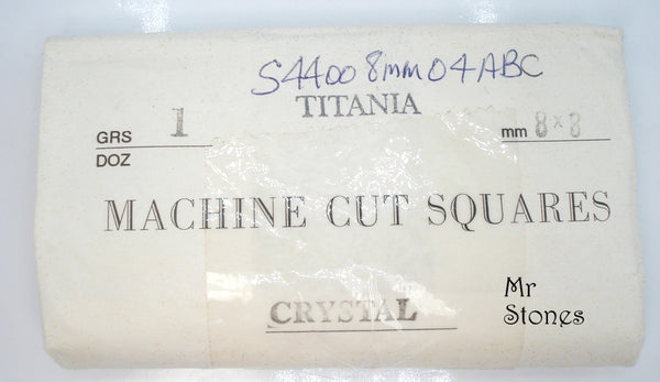 8mm (4400) Crystal AB Czech Square Shape M/C