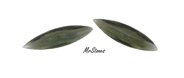25X7mm (4285/2) Black Diamond Antique Cut Unfoiled Marquise Navette 2/$1.00