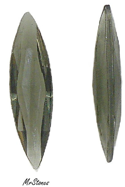 25X7mm (4285/2) Black Diamond Antique Cut Unfoiled Marquise Navette 2/$1.00