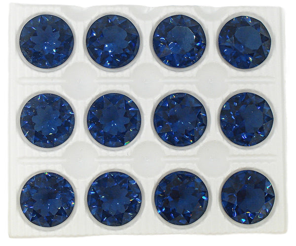 14.2-14.5mm (1200) (60ss) M/C Dark Sapphire Unfoiled Round Dentelle