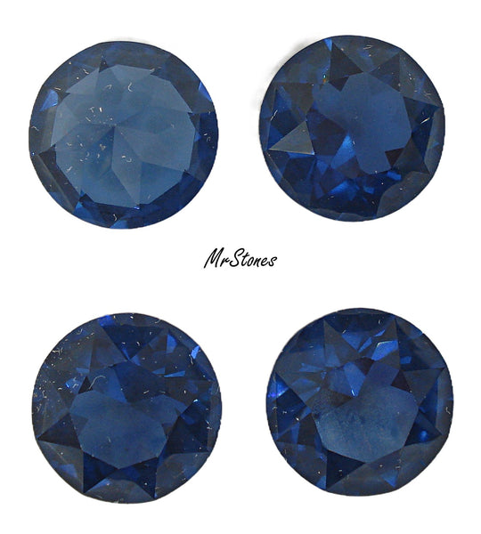 14.2-14.5mm (1200) (60ss) M/C Dark Sapphire Unfoiled Round Dentelle