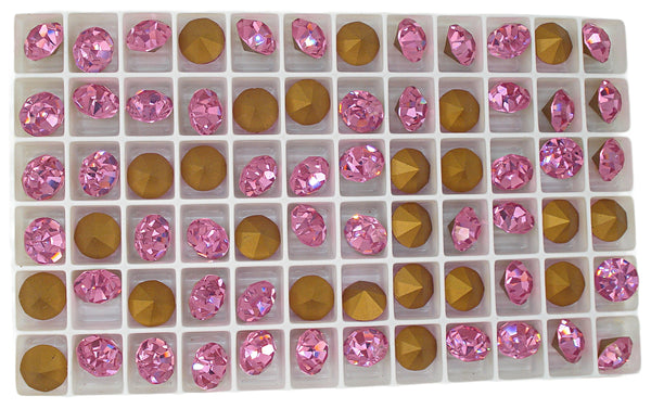 8.9-9.2mm (1100) (42ss) M/C Rose Pink Round Chaton Swarovski