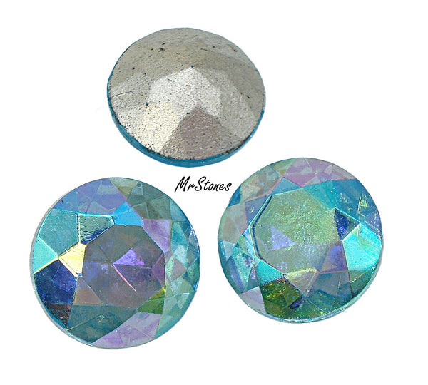 14.2-14.5mm (1200/2) (60ss) TTC Aqua Blue AB Round Dentelle