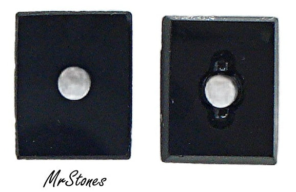 10x8mm (S16) Natural Black Onyx Cushion Shape with Slot Hole W.G. 3pcs/$1.50