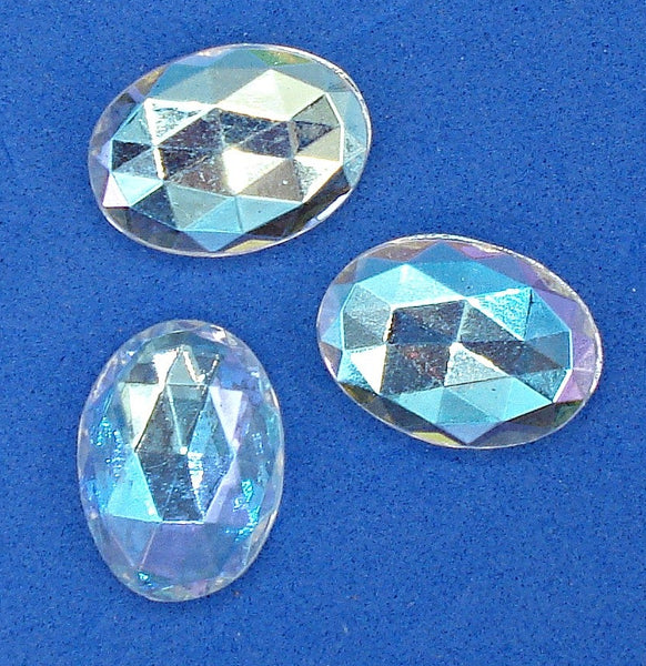 18x13mm (4190/2) Crystal AB Fully Faceted Top Oval Shape Same on Both Sides