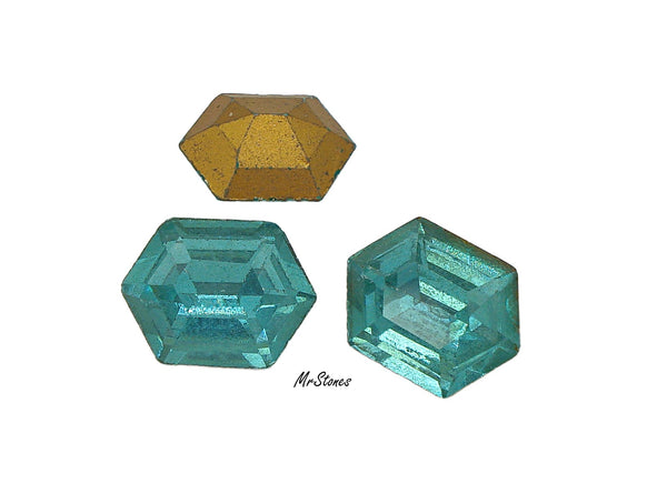 13x10mm (4732) M/C Light Emerald Pointed Ends Step Cut Cushion/Baguette