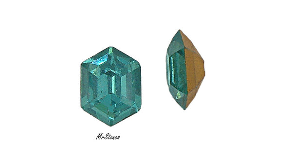 13x10mm (4732) M/C Light Emerald Pointed Ends Step Cut Cushion/Baguette