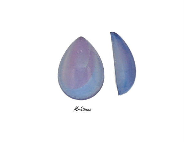 15x11mm (3332) Bi Color Light Sapphire Ruby Unfoiled Pear Pendeloque Cabochon
