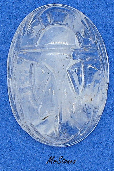 25x18mm (1685) Scarab Flawed Crystal Glass Oval Cabochon