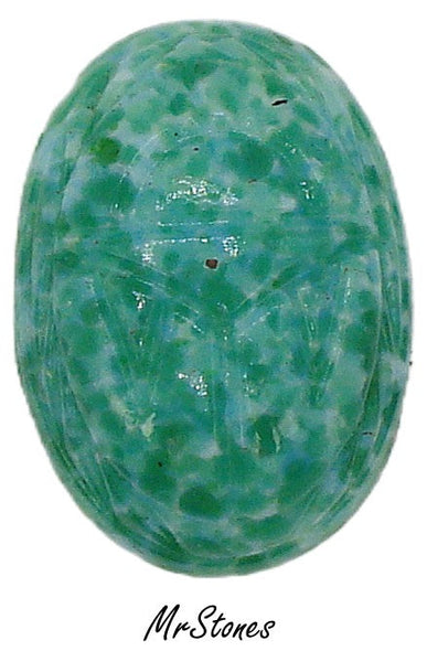 25x18mm (1685) Scarab Chinese Jade Glass Oval Cabochon