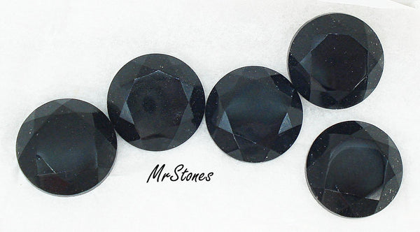 15mm (2000) Jet Black Unfoiled Czech Flatback Round