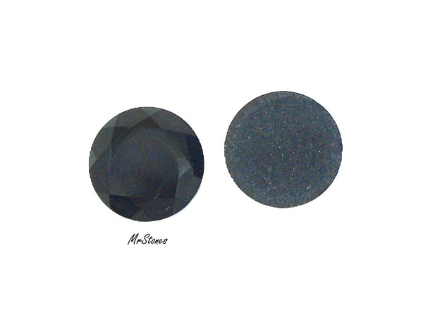 15mm (2000) Jet Black Unfoiled Czech Flatback Round