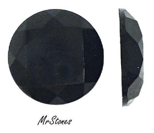 15mm (2000) Jet Black Unfoiled Czech Flatback Round
