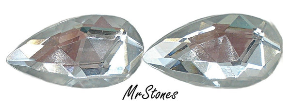 34x18mm (15135) Crystal Rauten Rose Pear Shape Flatback Fully Faceted Top
