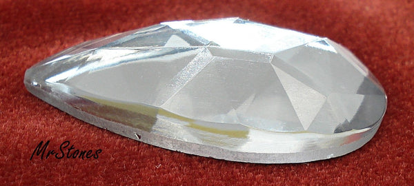 34x18mm (15135) Crystal Rauten Rose Pear Shape Flatback Fully Faceted Top