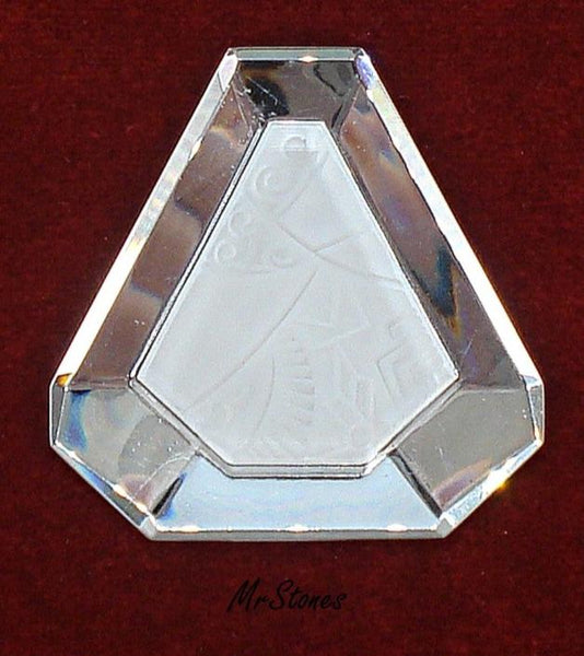 42x40mm Crystal Etched Abstract Matte Frost Diamond Shape Flat Top Flat Back