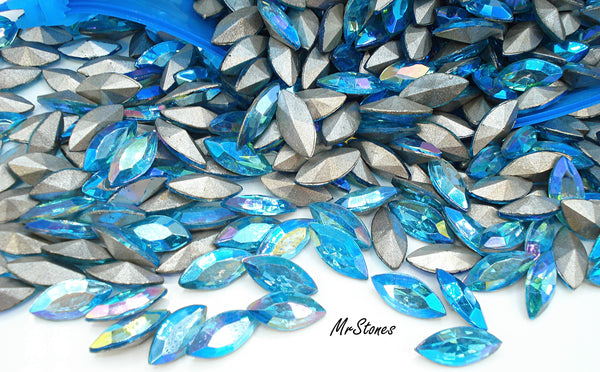 15x7mm (4200/2) TTC Aqua AB Marquise Navette