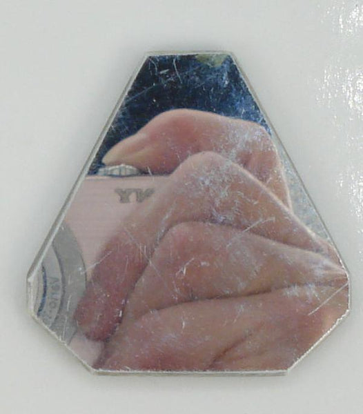 42x40mm Crystal Etched Abstract Matte Frost Diamond Shape Flat Top Flat Back