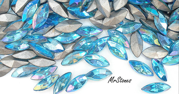15x7mm (4200/2) TTC Aqua AB Marquise Navette
