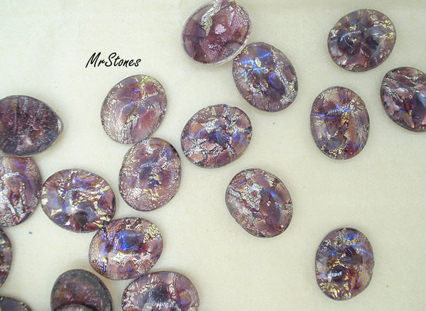 10x8mm (1685) Czech Amethyst Opal Oval Cabochon Lower Dome 2.5mm