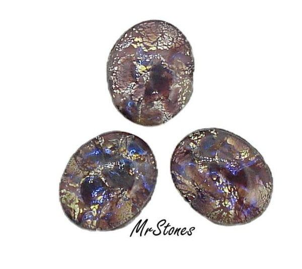 10x8mm (1685) Czech Amethyst Opal Oval Cabochon Lower Dome 2.5mm