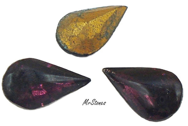 10x6mm (3101) Dark Amethyst Purple Pear Shape Teardrop Buff Top Doublet