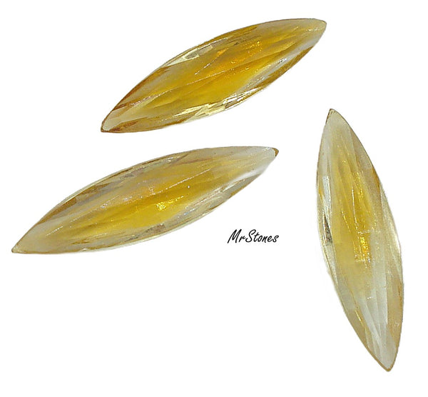 24x7mm (4255) Jonquil Topaz Star Faceted Fully Faceted Top Bottom Marquise Navette