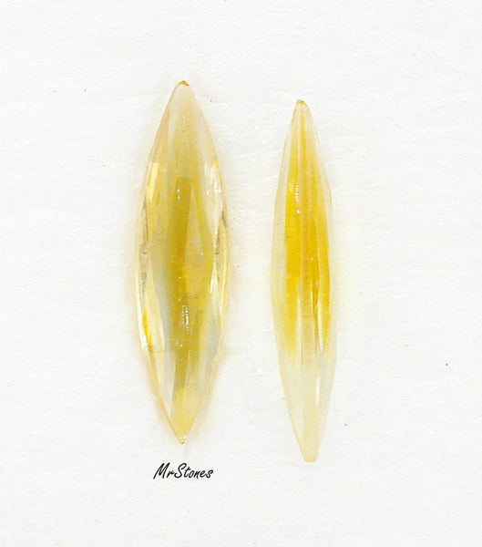 24x7mm (4255) Jonquil Topaz Star Faceted Fully Faceted Top Bottom Marquise Navette