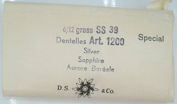 8.2-8.4mm (1200) (39ss) M/C Sapphire AB Round Dentelle Swarovski
