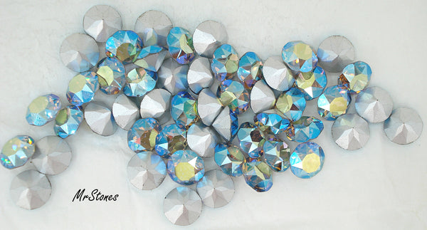 8.2-8.4mm (1200) (39ss) M/C Starlight Black Diamond AB Round Dentelle Swarovski