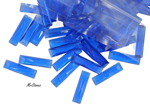 18x5mm (3932) Cobalt Blue Unfoiled French Cut Flatback Baguette (17.3x4.7mm)