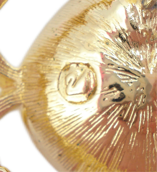 SWAROVSKI~Post Earrings Open Antique Square Gold Tone Crystal Rhinestone