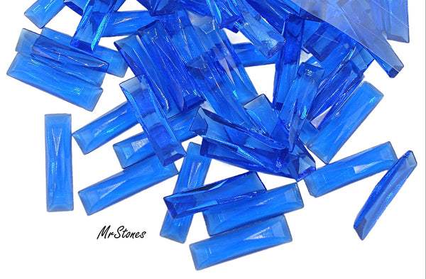18x5mm (3932) Cobalt Blue Unfoiled French Cut Flatback Baguette (17.3x4.7mm)
