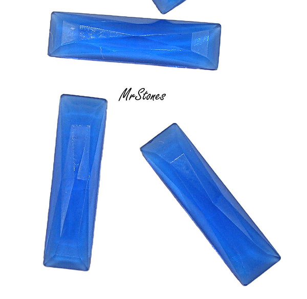 18x5mm (3932) Cobalt Blue Unfoiled French Cut Flatback Baguette (17.3x4.7mm)