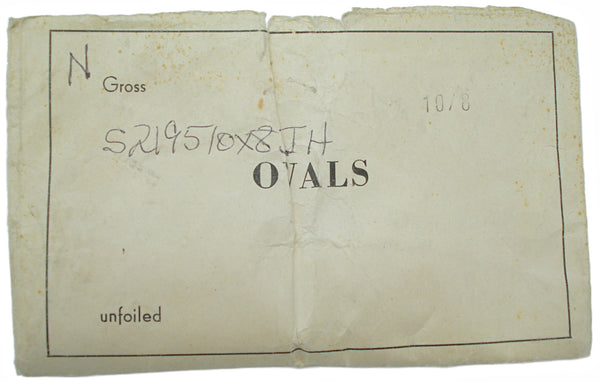 10x8mm (2195) Jet-Hematite Oval Glass Cabochon Unfoiled